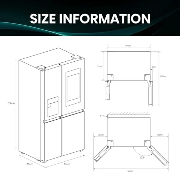 Hisense RS9P628GPFE, Side-by-Side Kühl-Gefrier-Kombination mit 21-Zoll Smartscreen, Eis- und Wasserspender, ConnectLife Hub und Fotowand-Funktion – Bild 4