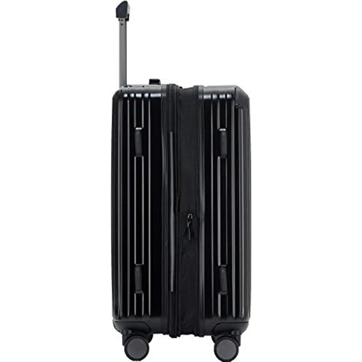 Münicase M816 Kofferset, 3-teilig mit TSA-Schloss, Dehnungsfuge, Teleskopgriff und 4 Rollen, Hartschale in Schwarz, 76cm, 65cm, 55cm – Bild 3