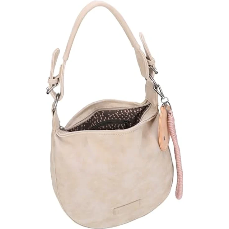 Fritzi aus Preußen Fritzi Hobo Vintage Schultertasche, 33 cm, geräumig mit Reißverschluss- und Handyfach, Beige – Bild 6