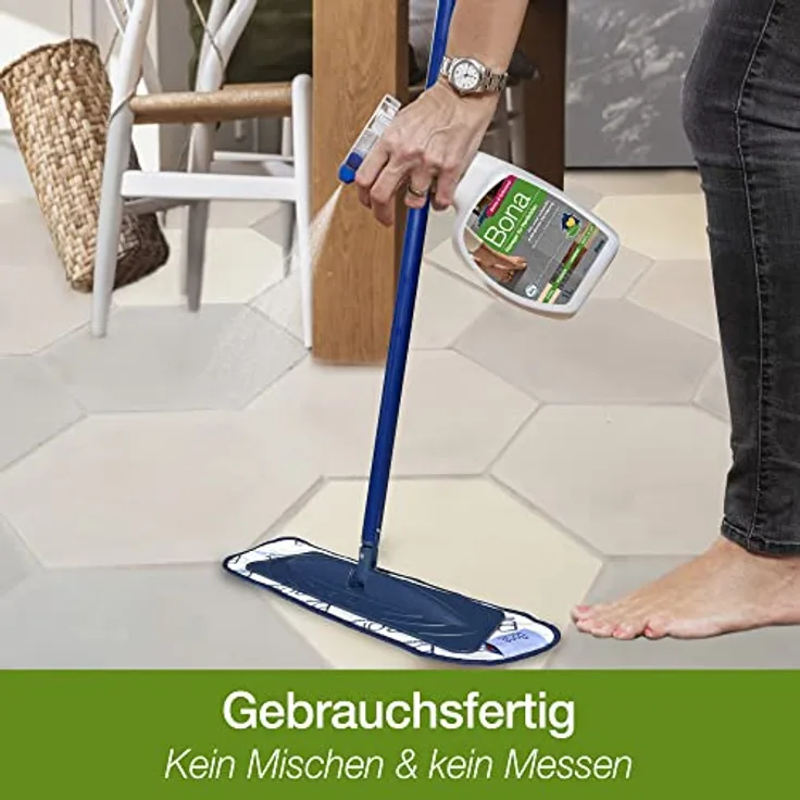 Bona Laminat Reinigungsset, Mikrofaser, Stein, Fliesen- und Laminatreiniger, 1L, 1000