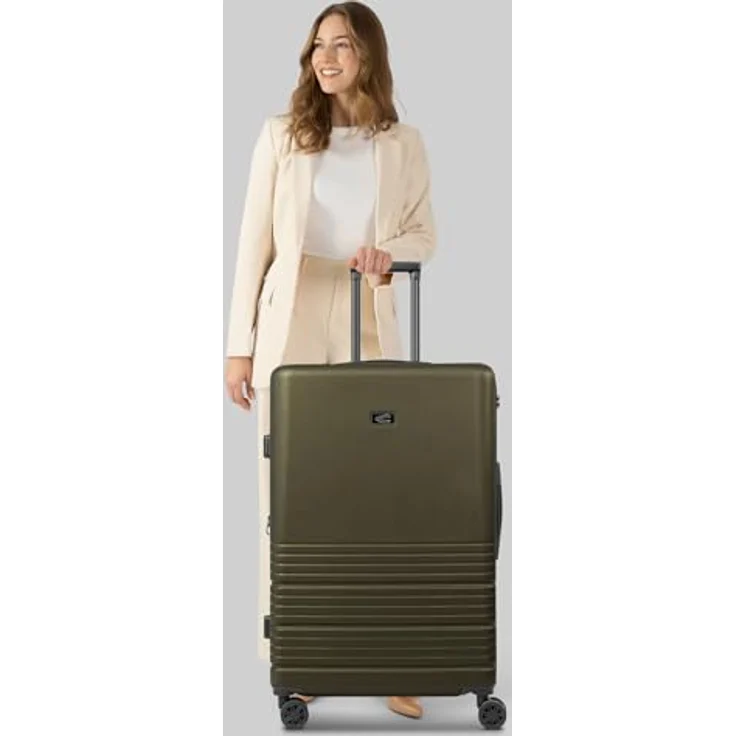 camel active Hanoi XL Trolley, großer Hartgepäck Check-in Koffer aus leichtem Polycarbonat, 99 Liter Volumen, 4 Doppelrollen & Zahlenschloss, 47 x 30 x 78 cm, für Damen und Herren – Bild 5