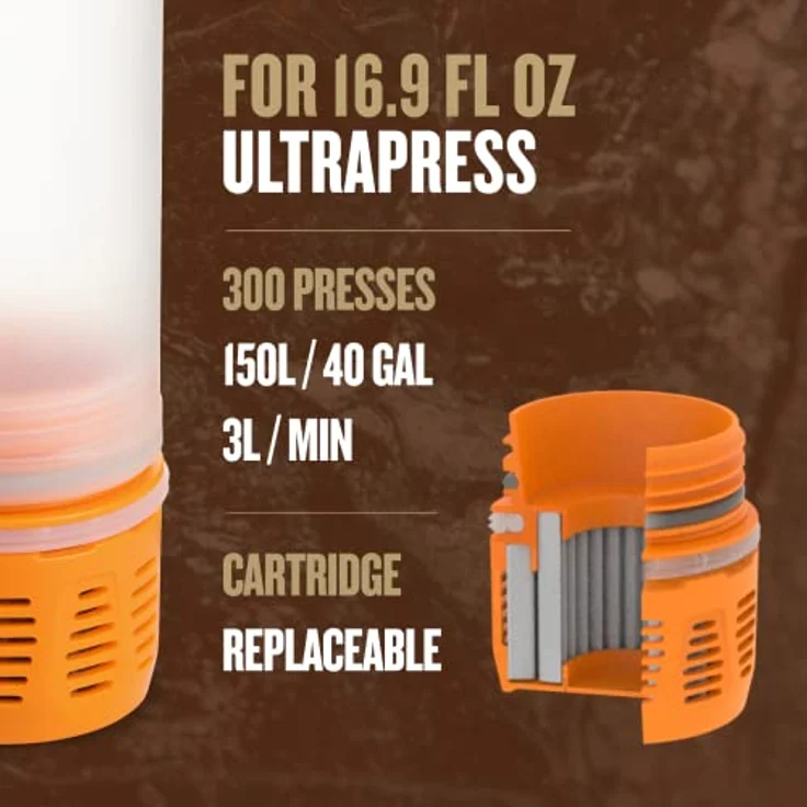 GRAYL UltraPress Ersatzfilterkartusche (Orange) – Bild 2