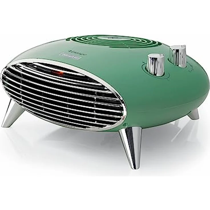 Ariete 8211 Tischheizlüfter, Elektroheizung, 2000 W, Thermostat, leise, verchromter Grill und Füße, Grün – Bild 1