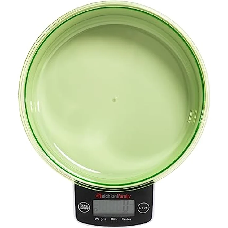 Melchioni Family | Digitale Küchenwaage mit 5kg Schüssel, ALLEGRA WV, LCD-Display, Tara-Funktion, grün und weiß – Bild 2