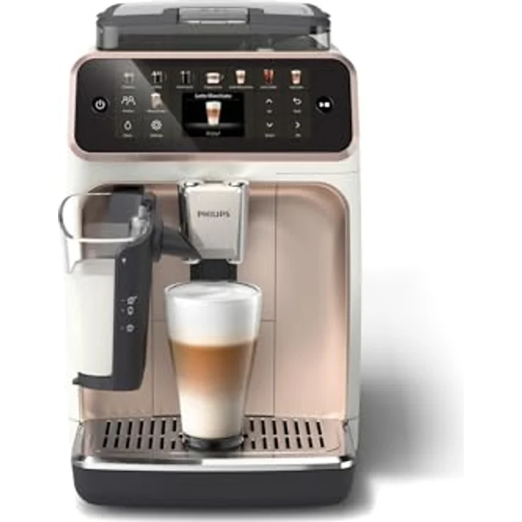 Philips Kaffeevollautomat EP5543/80 5500 Series, 20 Kaffeespezialitäten (heiß oder eisgekühlt), Rosé-Weiß, LatteGo-Milchsystem, SilentBrew Technologie – Bild 3
