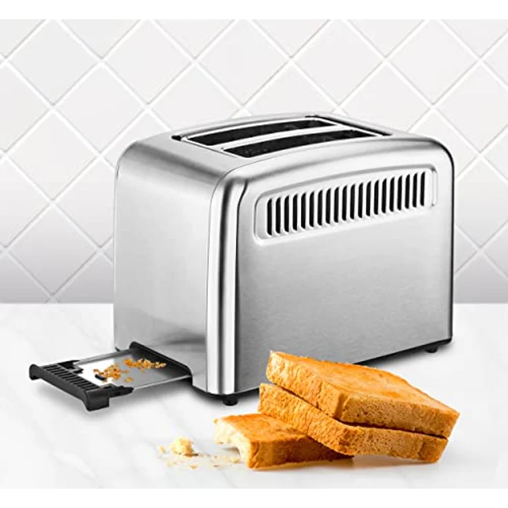 Ufesa Digital Future Toaster Edelstahl mit 2 Scheiben, 950W Leistung, 9 Bräunungsgrad für Brot und Bagel, Touchscreen, Auftaufunktion – Bild 4