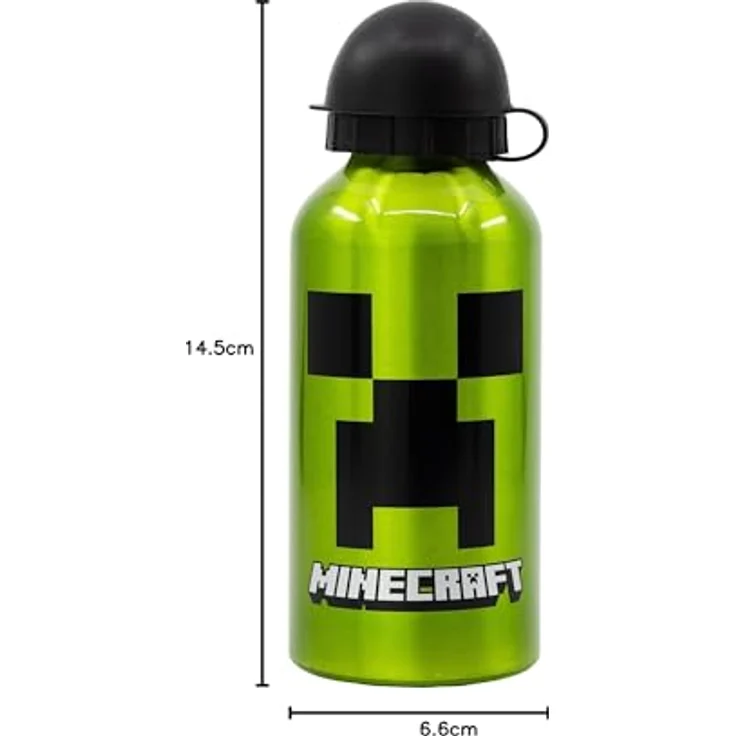 Minecraft Aluminium Trinkflasche 400ml, wiederverwendbare Flasche für Kinder mit Figuren aus Spielewelt – Bild 4