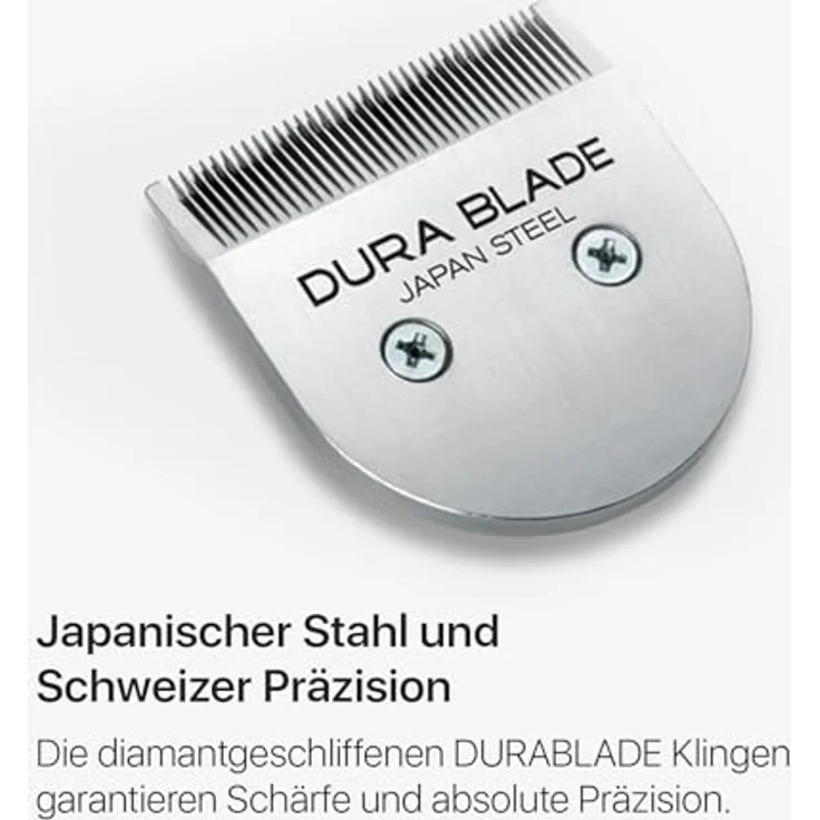Valera, Swiss Excellence Smart, Haarschneider mit 46 mm Durablade-Klingen, 5 Schnittlängen, 6 Abstandskämme, kabelloser Betrieb oder mit Netzteil, inklusive Batterie, 100-240 V, Schwarz – Bild 6