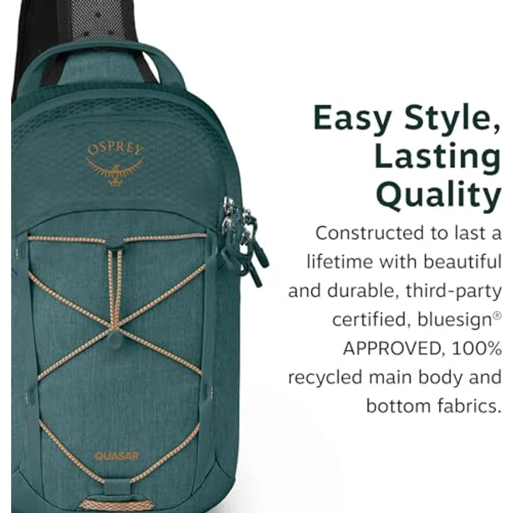 Osprey Quasar Sling Bag, 38 cm, grün, 100% Polyester, kompakte Umhängetasche – Bild 4