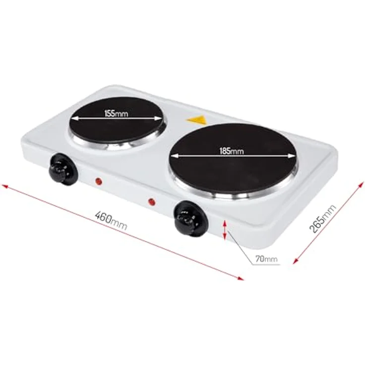 Adler Doppelkochplatte AD 6520, elektrisch mit stufenloser Temperaturregelung, 2500 W, weiß – Bild 5