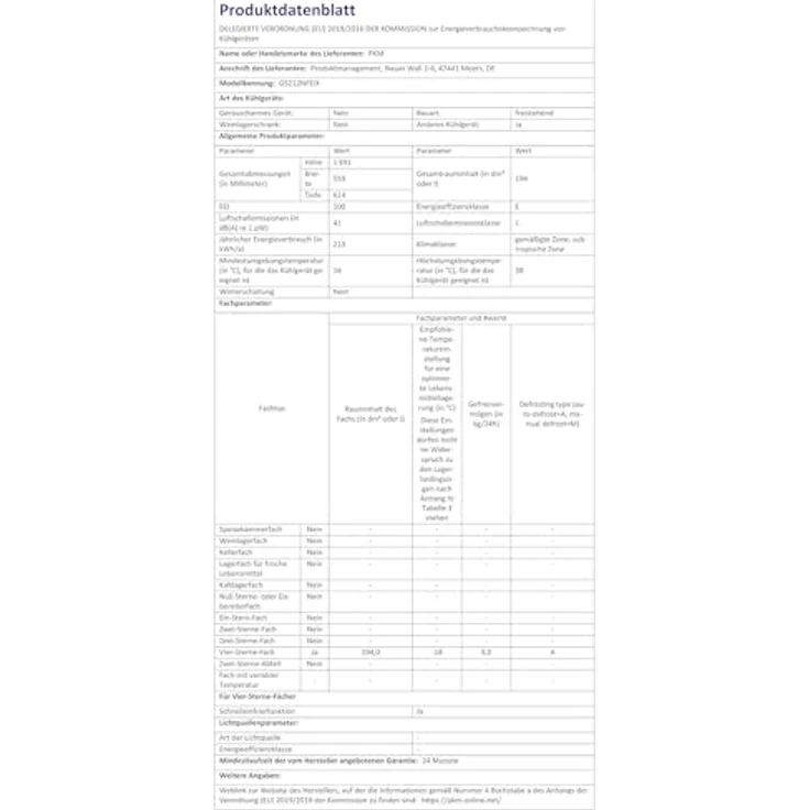 PKM GS212NFEIX Gefrierschrank, 194 Liter, NoFrost Technologie, Inox Design, Energieeffizienzklasse A – Bild 5
