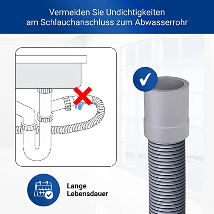 VIOKS Waschmaschine Abfluss Adapter Gummi Endstück Ø 22mm für Anschluss Ø 19mm Schlauch & Waschmaschine Ablaufschlauch Adapter Waschmaschine Abfluss/Ablaufschlauch Endstück für Spülmaschine – Bild 3