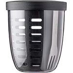 Mepal - Fruitpot Ellipse - Ideal für Früchte, Obst und Gemüse unterwegs - Mit Abtropfsieb und Gabel - Spülmachinenfest - 600 ml - Nordic black