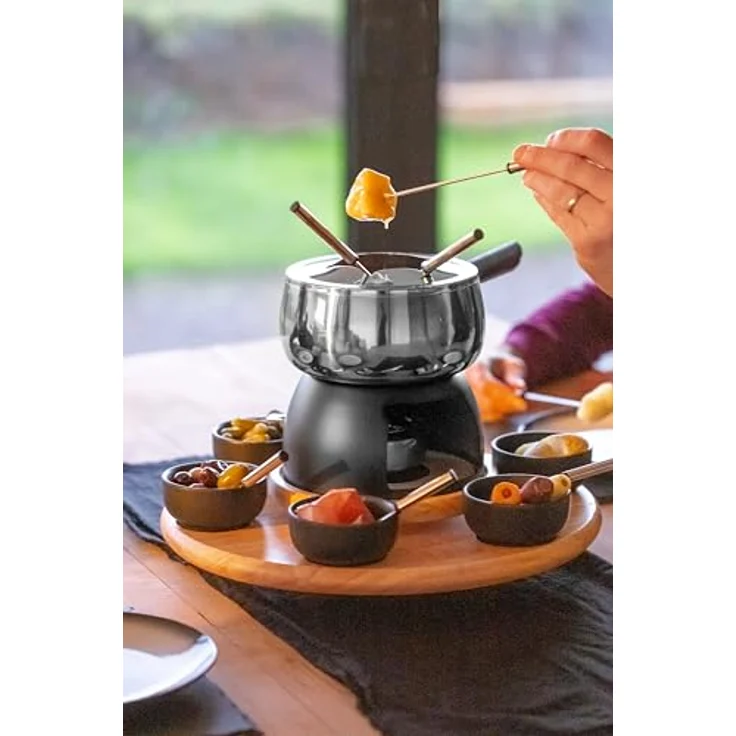 Master Class Artesa Party-Fondue-Set 6 Personen - E-S-Keramik-Holz – Bild 5