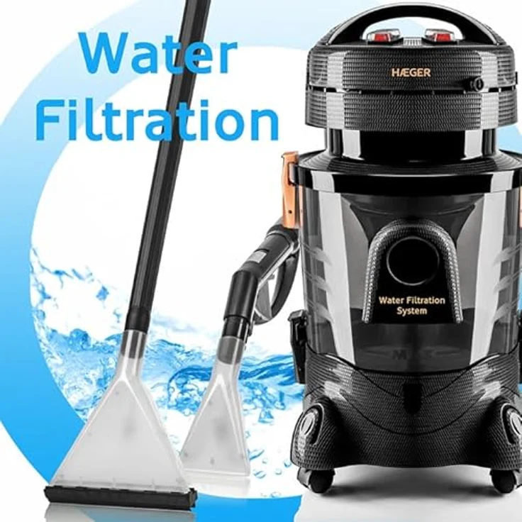 Haeger Multifunktions-Staubsauger, Nass- und Trockensauger mit Wasserfilter, 1200 W, für Teppiche, Polster und Autos, effektive Fleckenreinigung – Bild 5