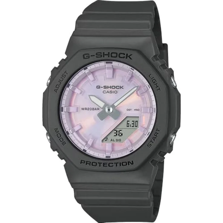 Casio G-Shock Damenuhr Ana-Digi Schwarz GMA-P2100PC-1AER, Kunststoffarmband mit Alarm, Stoppuhr und mehrfarbigem Zifferblatt – Bild 2