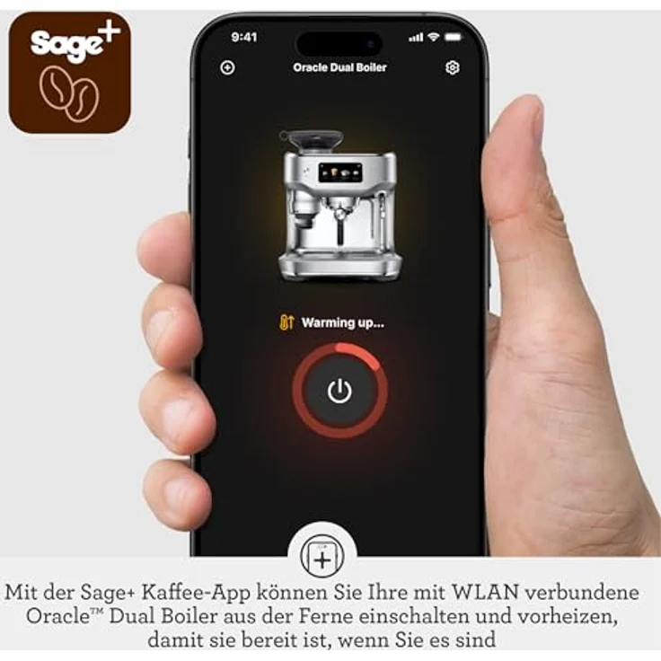 Sage The Oracle Dual Boiler, Kaffeemaschine mit manuellem & automatischem Milchaufschäumer, 45 Mahlgradeinstellungen, 16 Programme inkl. Espresso, Cappuccino & Flat White, Schwarzer Trüffel – Bild 5