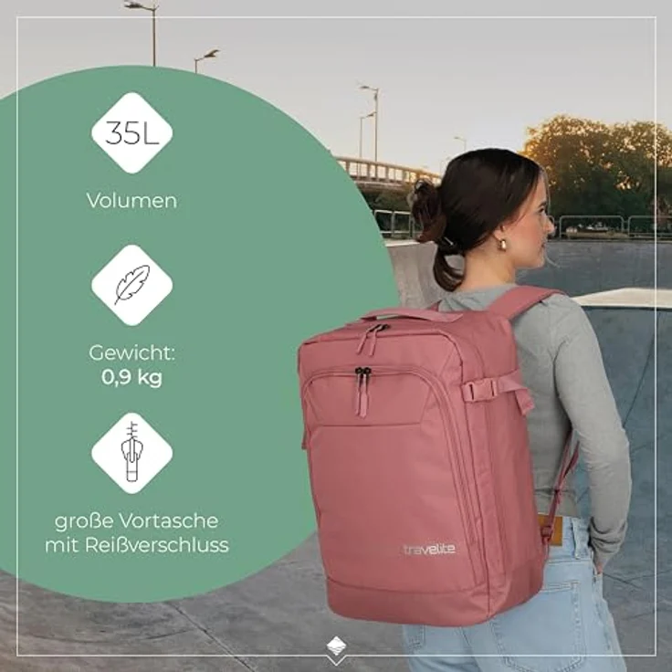 travelite Kick Off Multibag Rucksack 50 cm, rose – Bild 4