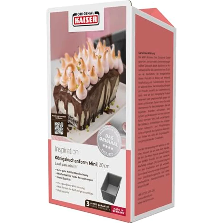 Kaiser Inspiration Mini Königskuchenform, 20 cm, antihaftbeschichtet, Backform für 1-2 Rezeptportion, gleichmäßige Bräunung, schwarz – Bild 7