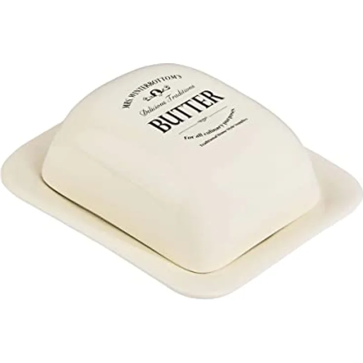 BUTLERS Butterdose -MRS. WINTERBOTTOM'S- Butterschale für 250 g Butter, Keramikdose mit Deckel im Landhausstil, Vintage Deko, Küchenzubehör für Küchenorganisation und Aufbewahrung von Butter