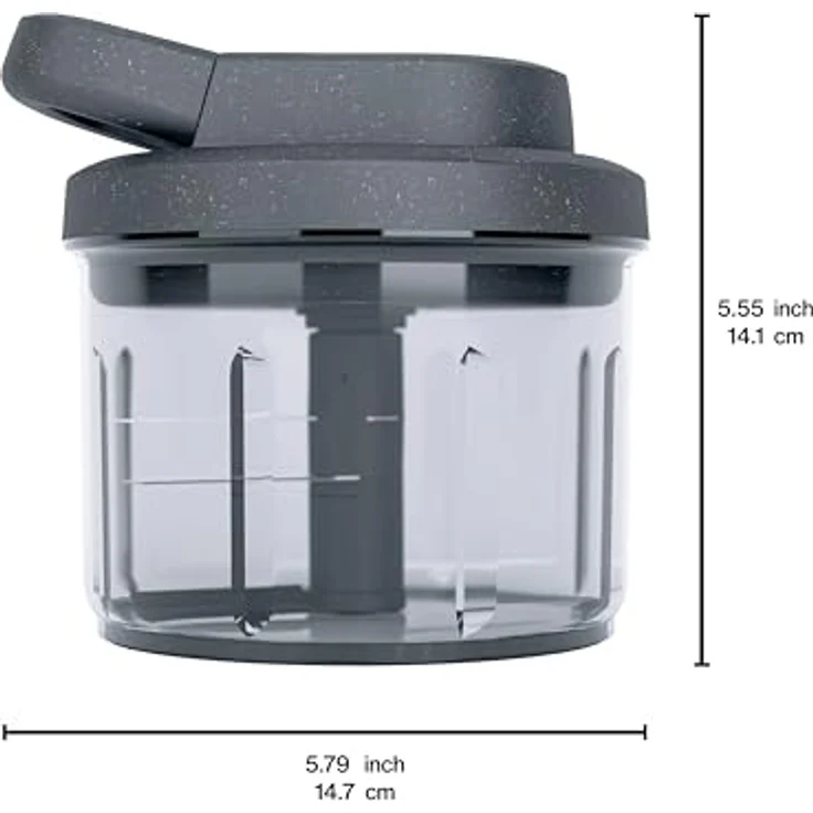 Zyliss Easy Pull Zwiebel­schneider Manuell, 800ml, Multizerkleinerer mit 3 scharfen Klingen im Patentierten Swiss Design, Grau – Bild 3