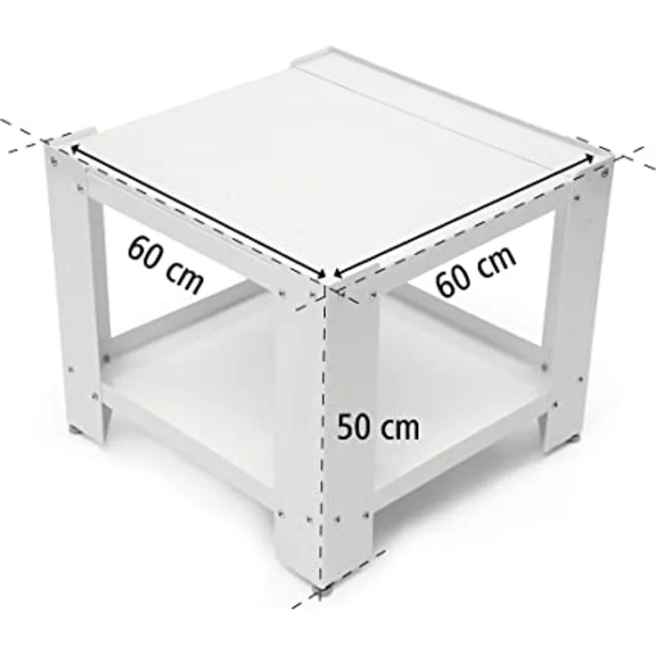 Xavax Waschmaschinen Untergestell 60 x 60cm (50cm Erhöhung, stabiler Unterbau-Sockel mit Bodenfach, höhenverstellbare Füße, Waschmaschinen-Trockner-Podest) weiß – Bild 3