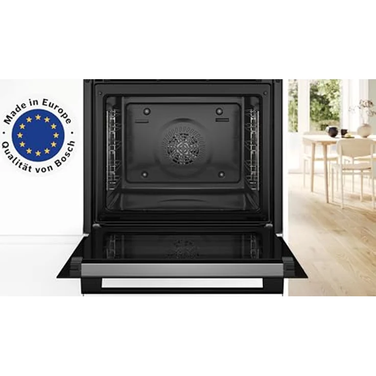 Bosch HBA574BB3 Serie 4 Einbau-Backofen mit Pyrolyse-Selbstreinigung und 3D-Heißluft, Schwarz – Bild 2