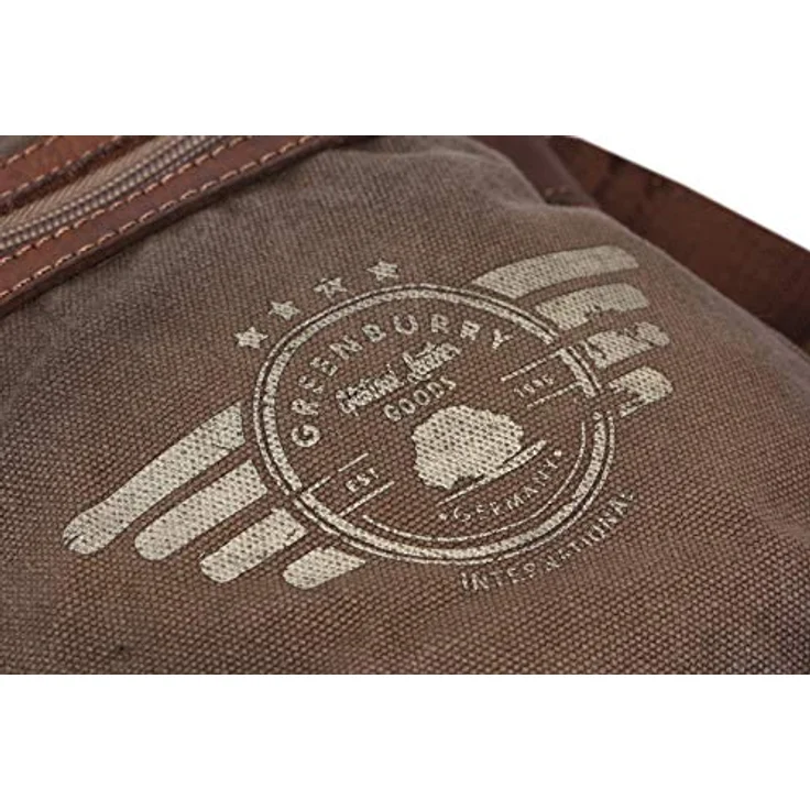 Greenburry Umhängetasche Vintage Aviator, Canvas mit Lederbeschlägen, zwei Hauptfächern und gepolstertem Tabletfach 19cm x 19cm – Bild 5