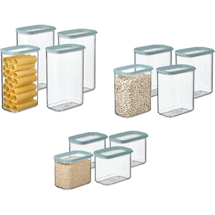 Mepal Modula Vorratsdosen Set XXL, 12-teilig, 4x 1000 ml, 4x 1500 ml, 4x 2000 ml, luftdicht & stapelbar, für Lebensmittelaufbewahrung, spülmaschinengeeignet, Nordic Green – Bild 1
