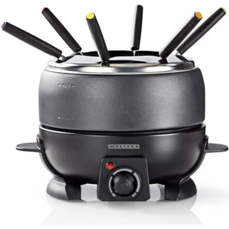 MELISSA Elektro-Fondue 16310236, 2.3 l für bis zu 6 Personen, Antihaftbeschichtung, verstellbarer Thermostat, rutschfeste Gummifüße – Bild 1