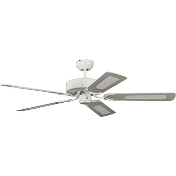 Pepeo Deckenventilator ohne Beleuchtung Potkuri, Gehäuse Lack weiß, Wendeflügel Weiß oder Weiß mit Rattaneinlage , 132 cm, für Räume bis zu 25m² – Bild 2