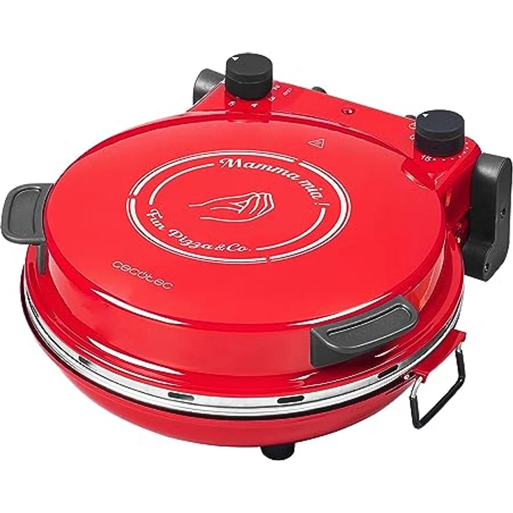 Cecotec Elektrischer Grillofen für Pizza Fun Pizza&Co Mamma Mia, 1200 W, 15-Minuten-Timer, 420ºC in 3 Minuten, Steinbackplatte, Keramikkochfeld, kühler Griff – Bild 2