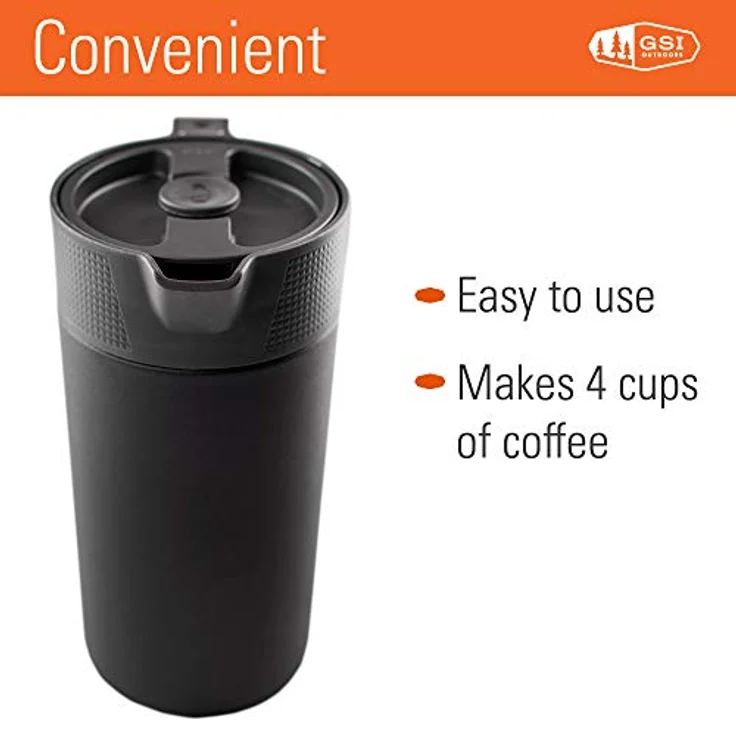 GSI Outdoors Glacier Stainless Kafeepresse schwarz, Camping und Wandern, Unisex, für Erwachsene – Bild 3