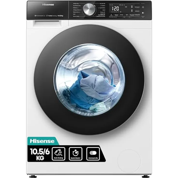 Hisense Waschtrockner WD5S1045BW, 10,5 kg, 1400 U/min, PowerJet, weiß