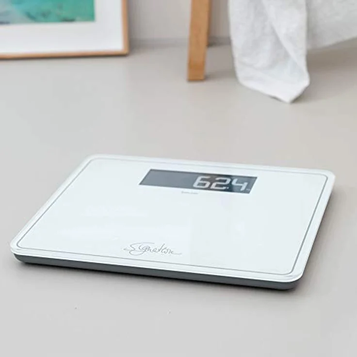 Beurer GS 400 white Signature Line Glas, Personenwaage, mit großer Trittfläche aus super weißem Sicherheitsglas, stylischer Schwarz, Display im XL, Format und Tragkraft bis 200 kg – Bild 2