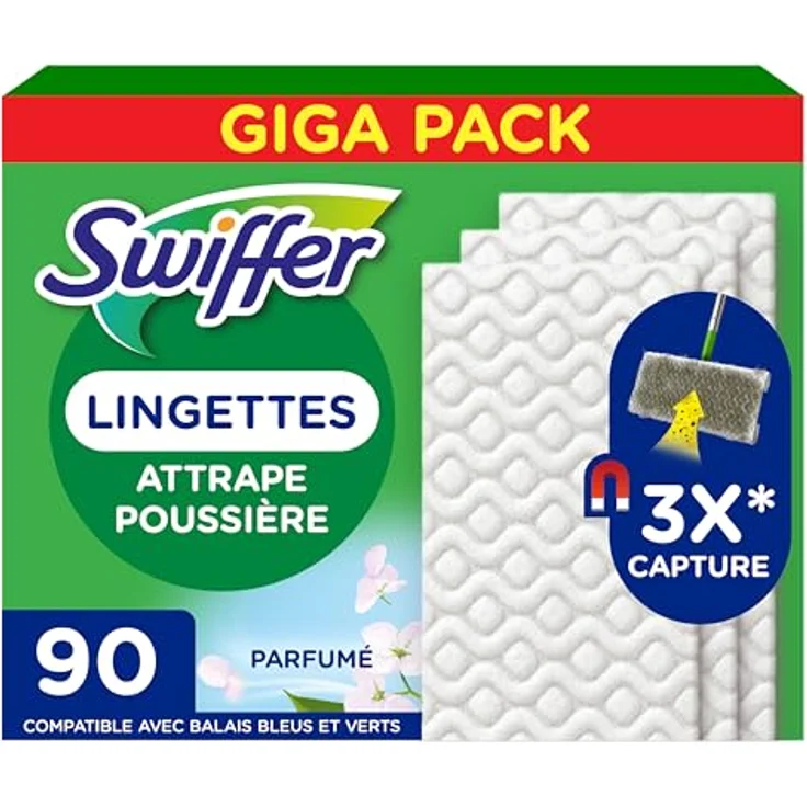 Swiffer Trockentücher, 90 Stück, Febreze-Duft, fängt und hält Staub – Bild 2