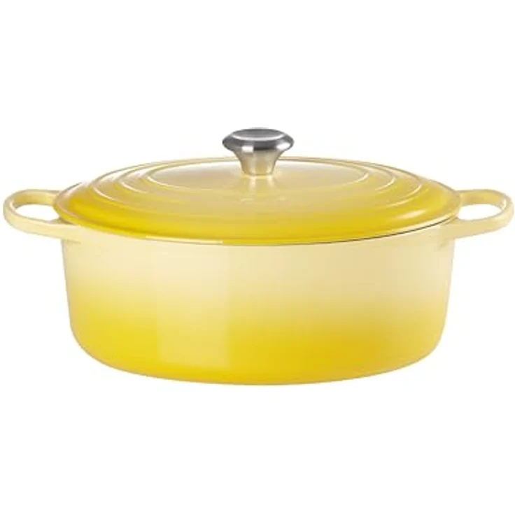 Le Creuset Signature Gusseisen-Bräter mit Deckel, Ø 31 cm, Oval, Für alle Herdarten und Induktion geeignet, Volumen: 6,3 l, Citrus – Bild 3