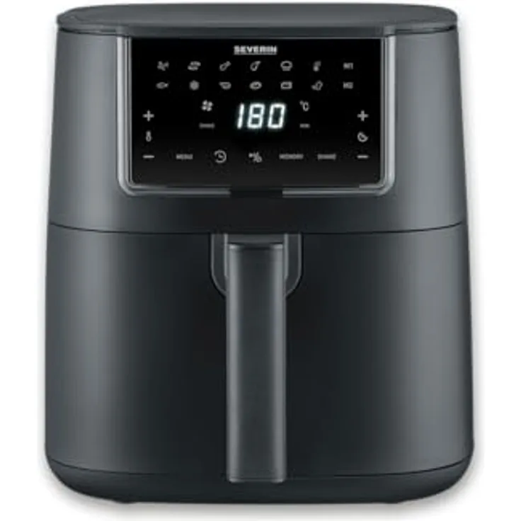 SEVERIN Heißluftfritteuse Black Line „Single XXL“ FR 2462, 7,0 l, 1700 W, mit Abschaltautomatik und Memory-Funktion, schwarz