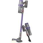 TurboTronic StormStick 120 Watt Zyklon Staubsauger & Handstaubsauger kabellos, mit Akku, Schwammfilter Technologie Stabstaubsauger Bodensauger Stiel/Stab (Silver-Purple)