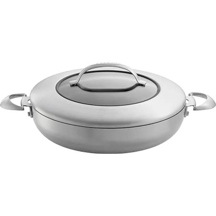 Scanpan CTX Schmorpfanne mit Deckel 32 cm | 5-schichtige Konstruktion | Für alle Herdarten geeignet | Multifunktionale Pfanne Induction | Stratanium Antihaftbeschichtung | Ofenfest, gebürsteter Stahl – Bild 2