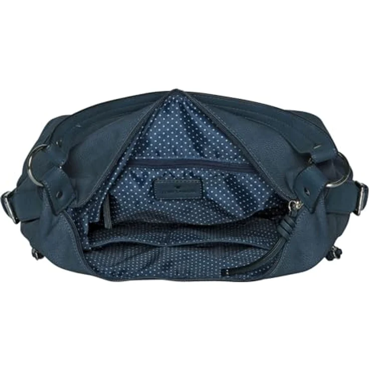 Tom Tailor Caia Schultertasche, 37 cm, Blau mit zwei Reißverschlussfächern und abnehmbarem, längenverstellbarem Umhängeriemen – Bild 3