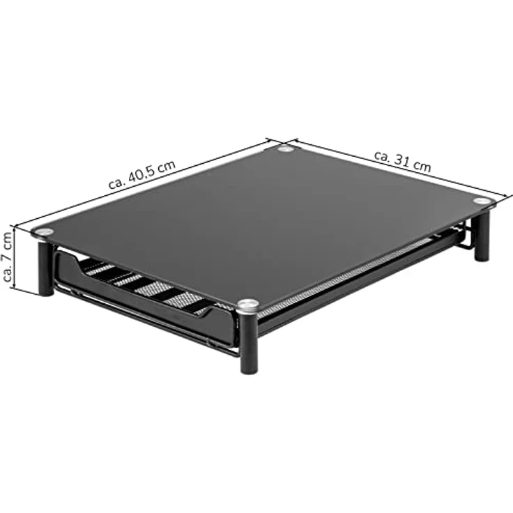 bremermann Kaffeekapsel-Box für 60x Nespresso, Schubladenbox aus Metall mit Glasplatte, Kapselspender in Schwarz, ca. 31 x 7 x 40,5 cm – Bild 3