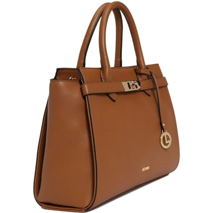 L.Credi Konstanze Handtasche, 37 cm, braunes Kunstleder mit geräumigem Hauptfach – Bild 2