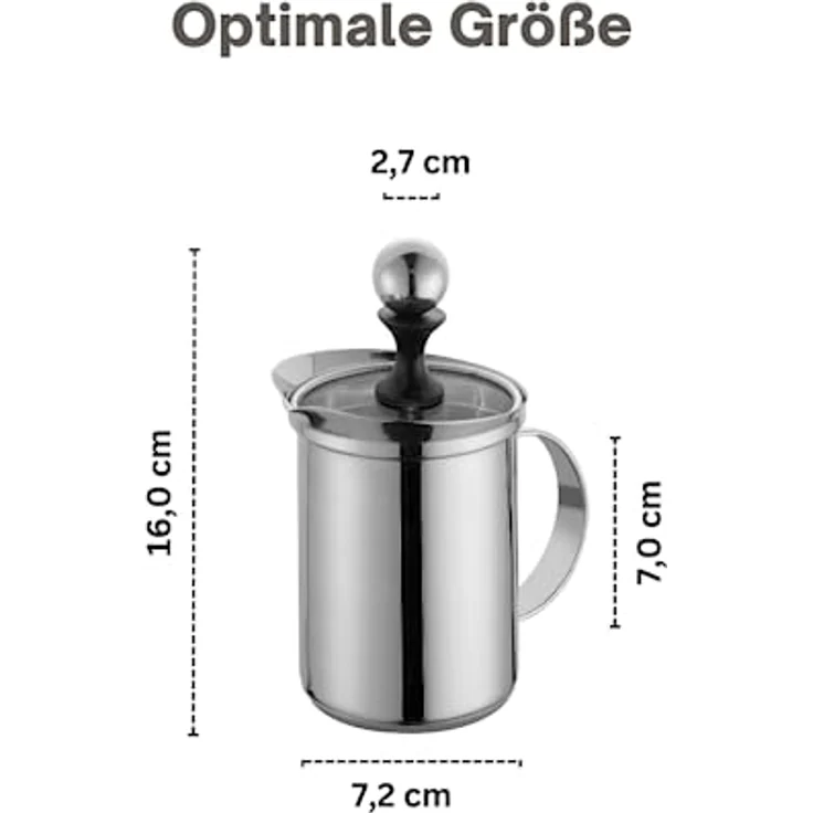 Cilio KP0000550269 Creamer-KP0000550269 Cappuccino Creamer, Edelstahl – Bild 2