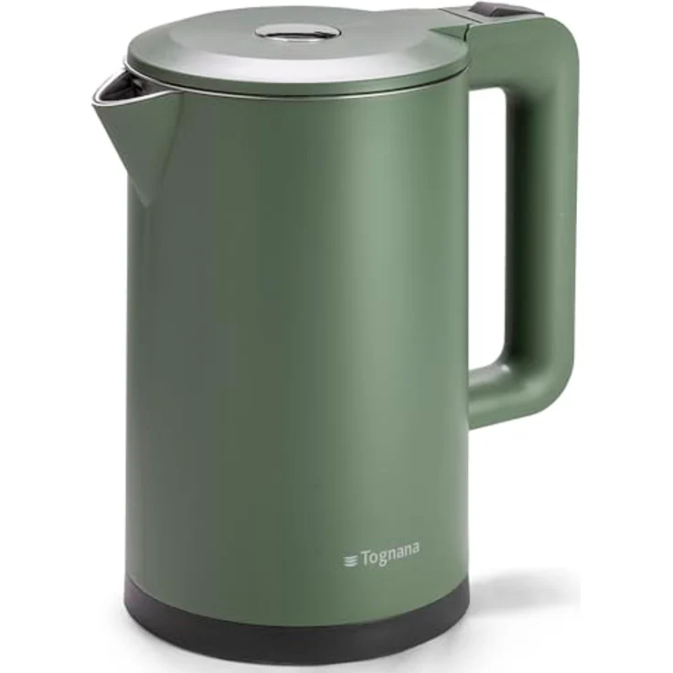 Tognana Iridea, kabelloser Wasserkocher 1,7 l mit LED-Anzeige, Kunststoff-Edelstahl, grün, rutschfeste Griffe – Bild 1