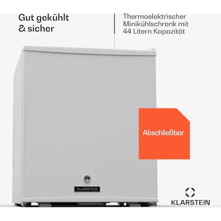 Klarstein Kühlschrank - mit Glastüre, 44L Mini-Kühlschrank für Getränke & Snacks, Kühlschrank Klein & Leise, Verstellbare Ablagen, Schloss, wechselbarer Türanschlag, höhenverstellbare Füße, LED-Innenbeleuchtung – Bild 2
