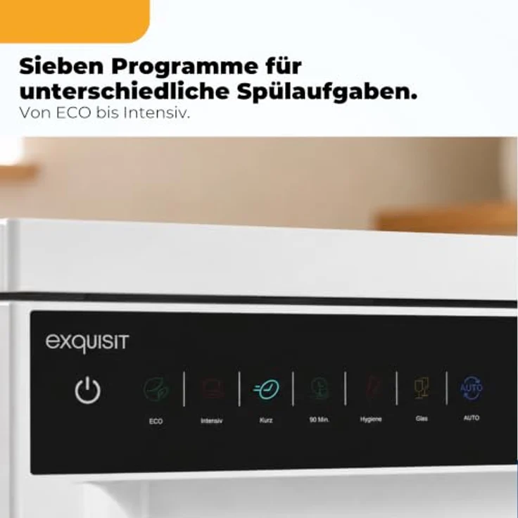 Exquisit GSP59311-450C Geschirrspüler für 11 Maßgedecke, Energieklasse C, 7 Spülprogramme, Aquastop, Besteckschublade, Unterbaufähig, Weiß – Bild 6