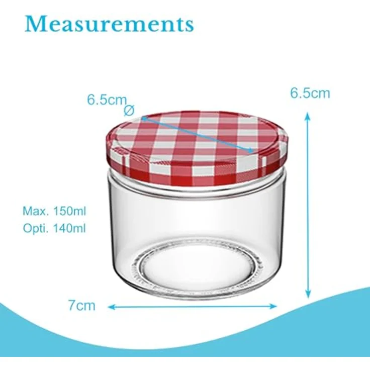 Intirilife Einmachglas, Glas, (25-tlg), Sturzgläser Marmeladengläser Vorratsgläser Schraubdeckel Einmachgläser, 150 ml, hitzebeständig, langlebig, wasserdicht – Bild 5