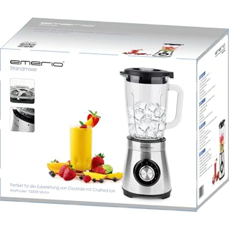 Emerio Standmixer BL-126794, 1000 W Powermixer mit 4-flügeligem Edelstahlmesser für Shakes und Smoothies – Bild 5