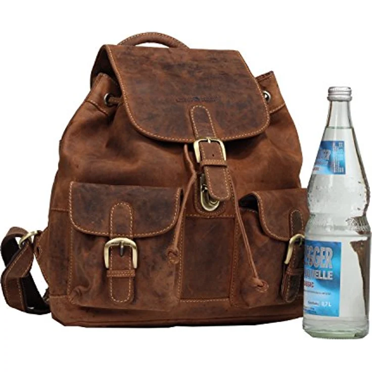 Greenburry Vintage City Rucksack, 100% Leder, 35 cm, braun – Bild 5